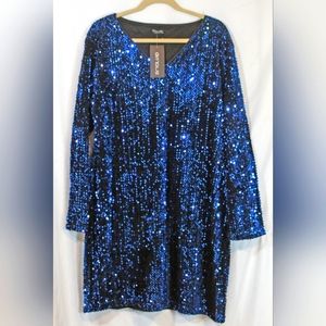Blue Sequin mini dress NWT